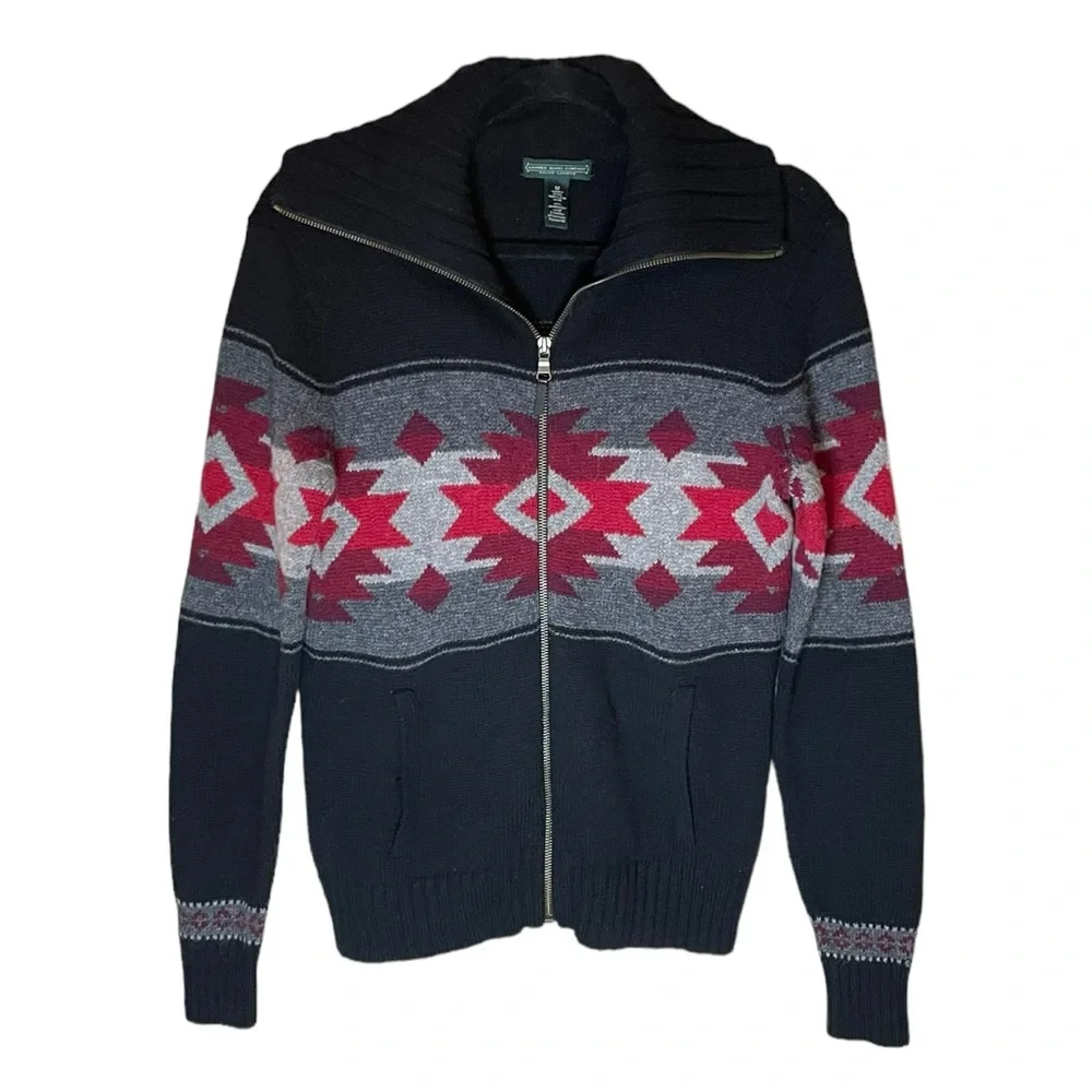Vintage Lauren Jeans Co. Southwestern‎ Serape Striped Aztec Sweater Size Medium